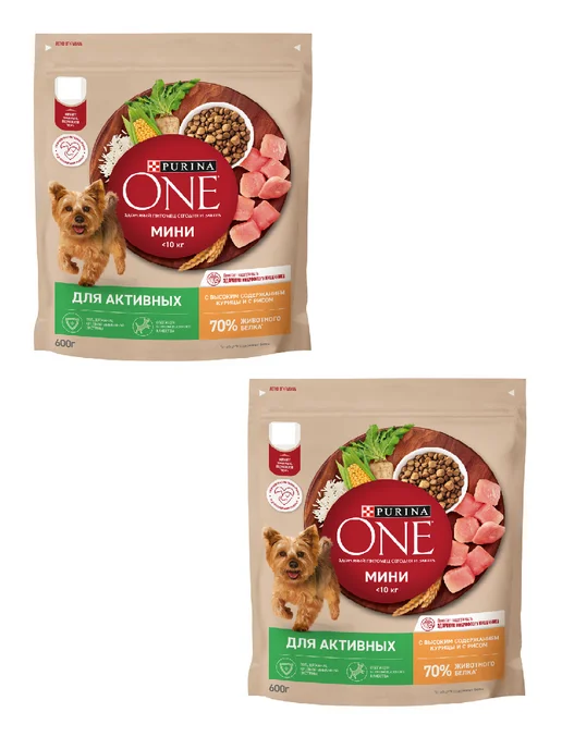 Сухой корм PURINA ONE для собак, взрослые, курица, 0,6 кг