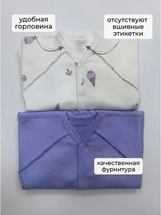 Maxmama Слип для новорожденных комбинезон нательный 2 штуки, вариант, фото 3