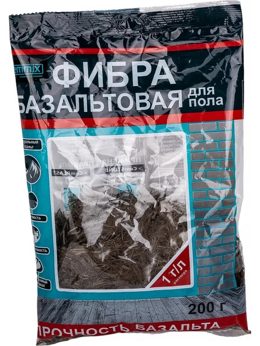 Базальтовая фибра 24 мм для стяжки и бетона 200 г пакет, 200 г, фото 2