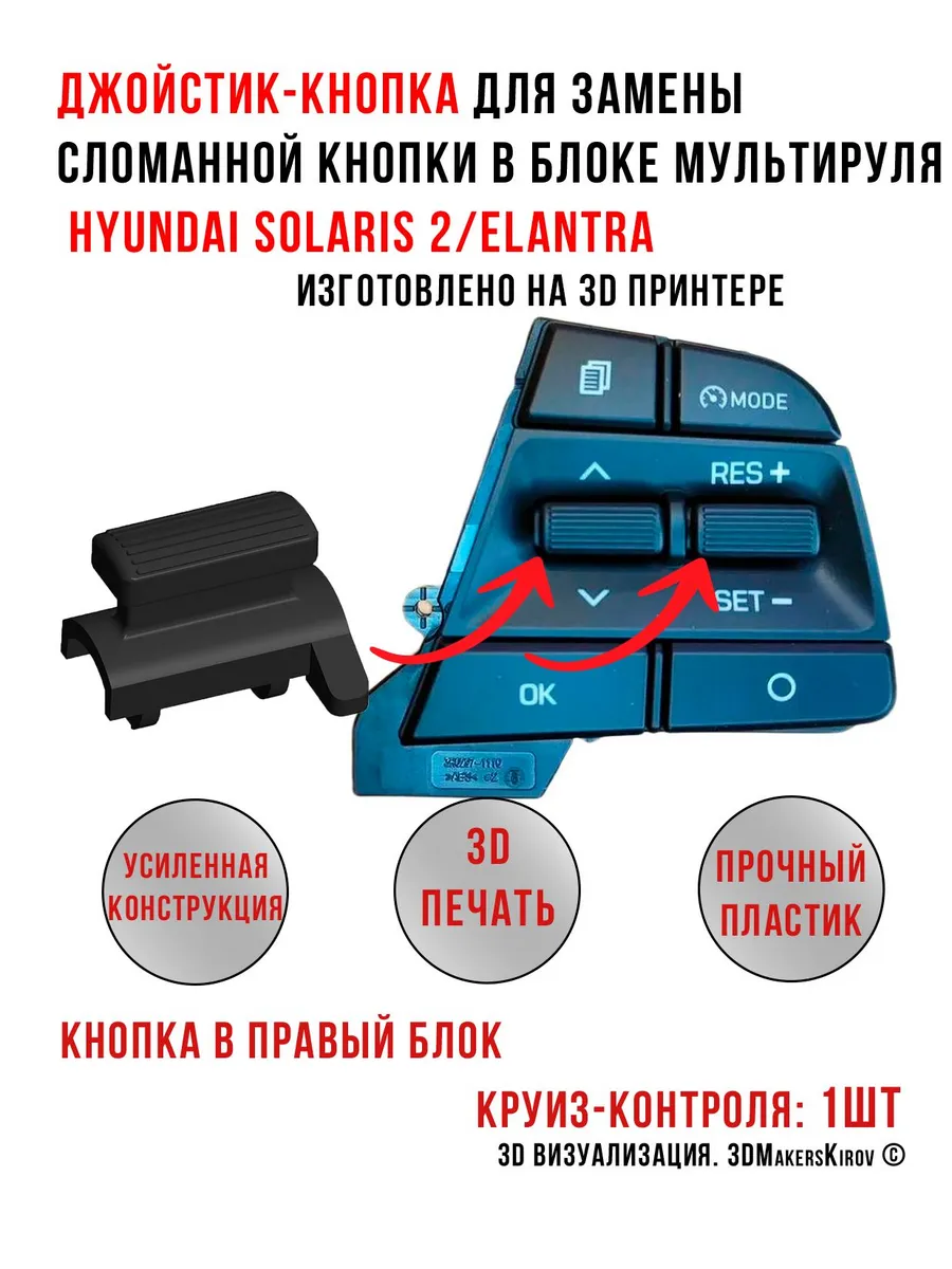 Джойстик-кнопка круиз контроля руля Solaris 2 Elantra