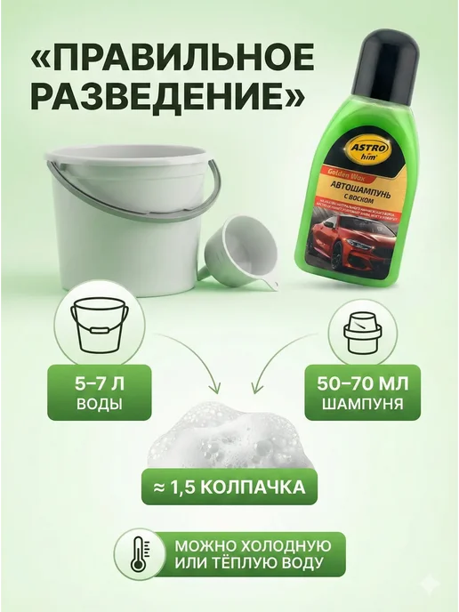 БОТ1 Автошампунь для ручной мойки с воском 250 мл, 250 мл, фото 4