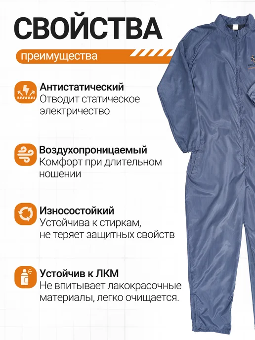 Костюм защитный многоразовый- ХХXL размер, серый, фото 3