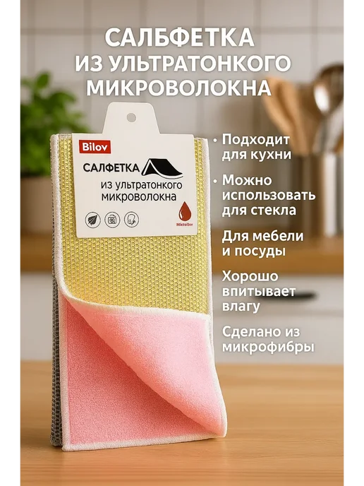 Rina11 Комплект салфеток для уборки и мытья посуды, зеленый, фото 2