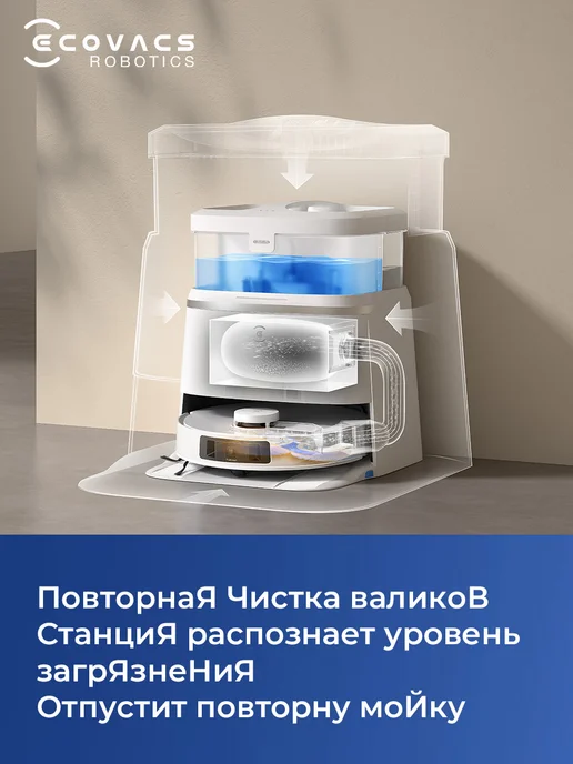 ECOVACS Умный робот-пылесос DEEBOT T30 PRO OMNI, 11000 Па Белый, белый, фото 2