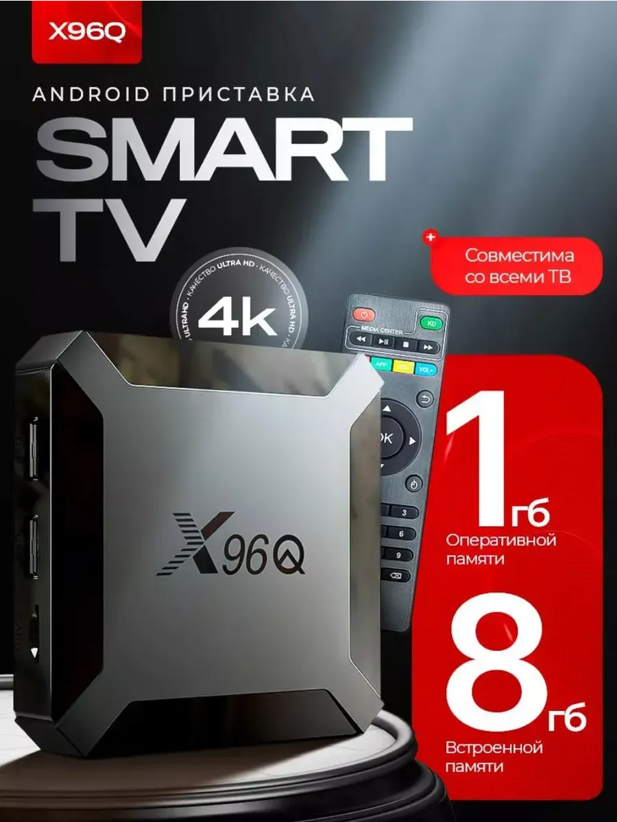 Смарт ТВ приставка андроид X96Q с Wi-Fi