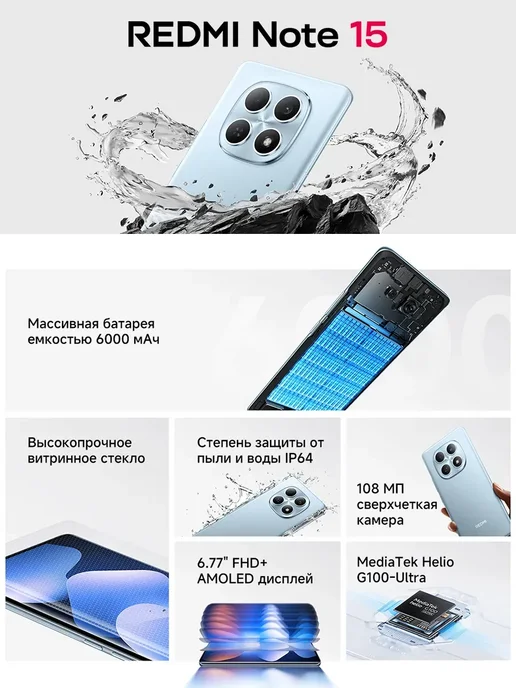 Смартфон Xiaomi Note 15 8/256 ГБ, фиолетовый, фото 2