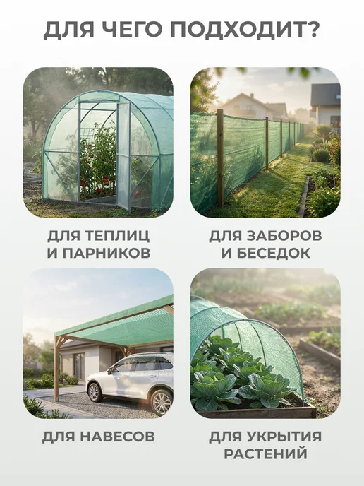 Садовита Сетка затеняющая 55% для теплицы и забора 2х10 м, 2 шт, 2x10 м, 2 шт, фото 2