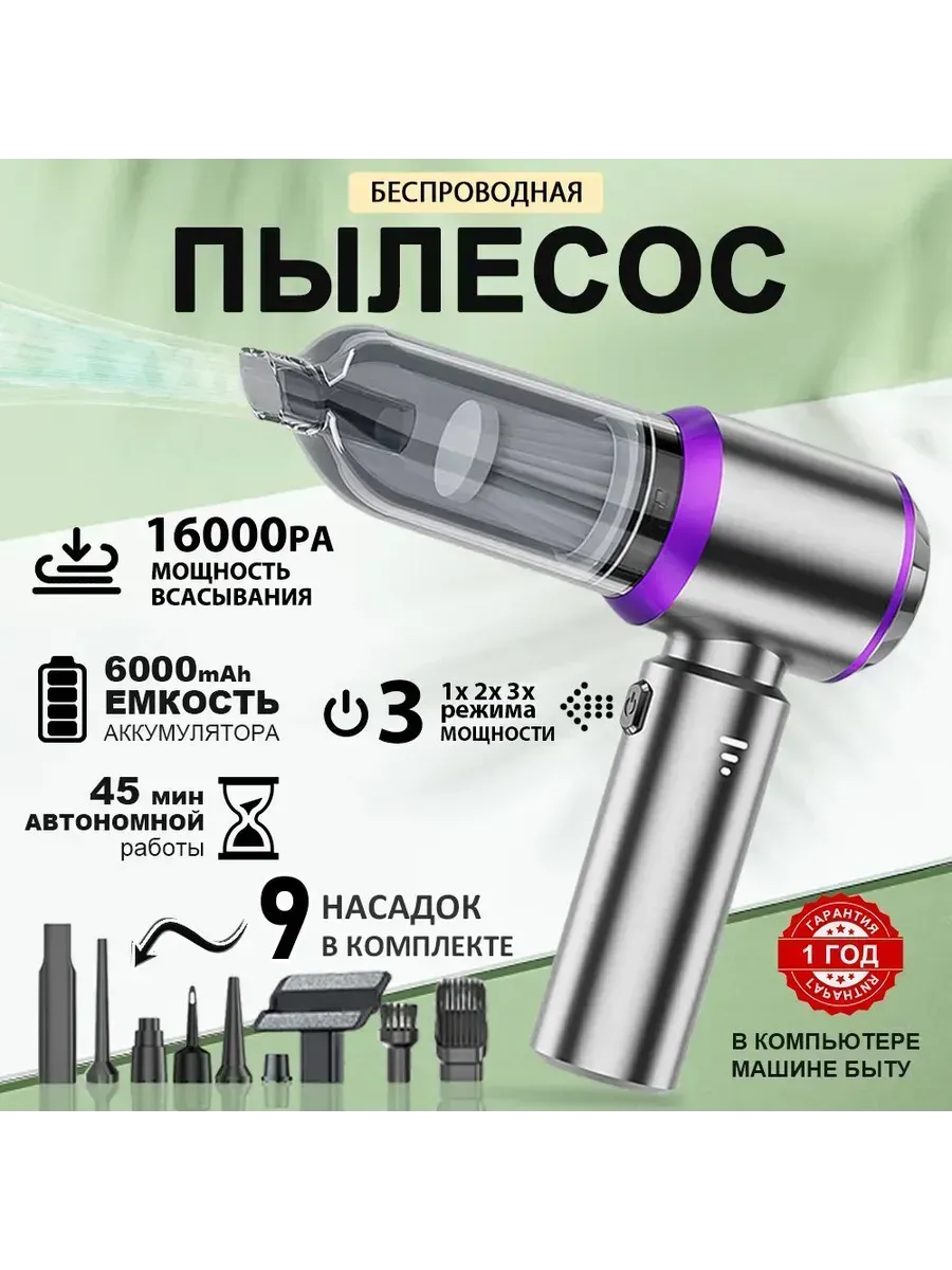 Беспроводной мощный пылесос для автомобиля