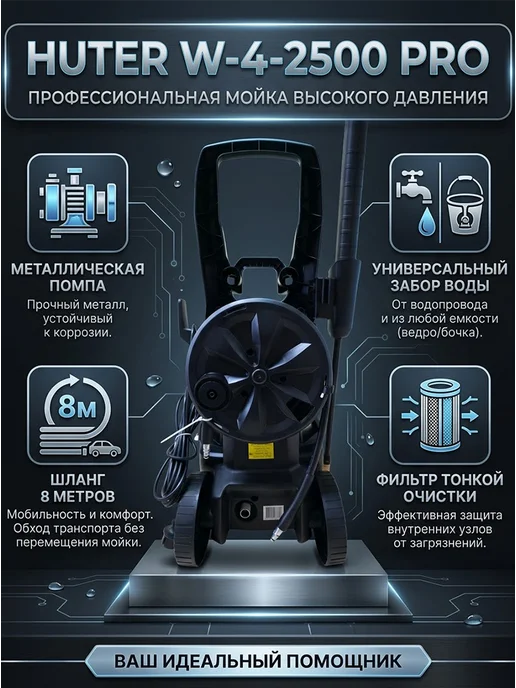 Мойка высокого давления профессиональная Grey W-4-2500 PRO — фото 4
