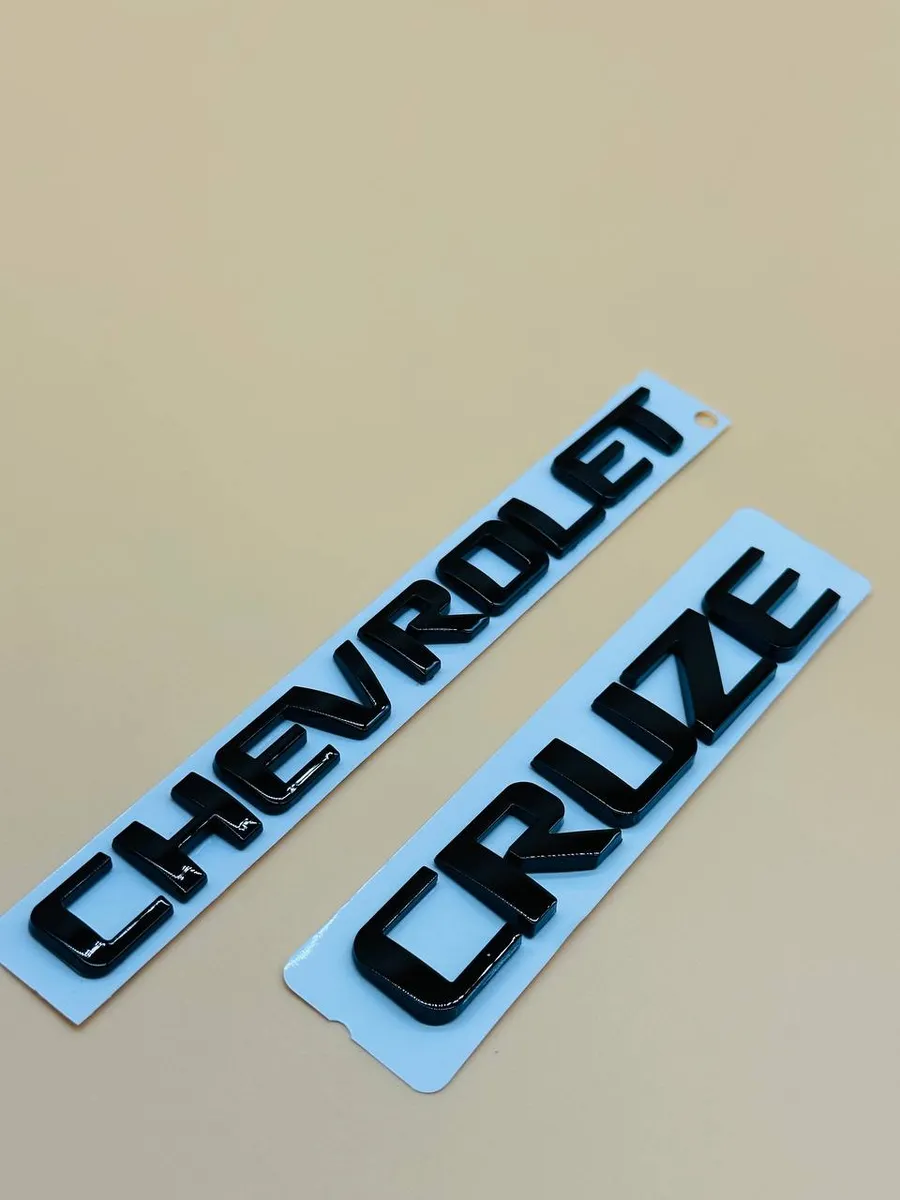 Надпись наклейка Chevrolet + Cruze Black Антихром