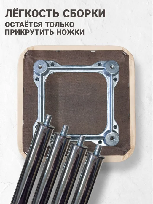 ВЫШЕ ПОЛА Комплект мягких кухонных табуретов на хромированных ножках, вариант, фото 6