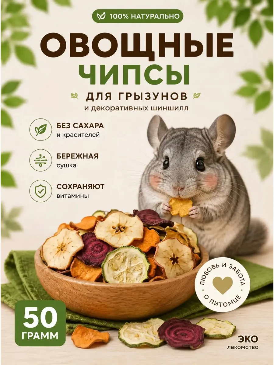 Лакомство для грызунов и птиц ассорти овощи и фрукты