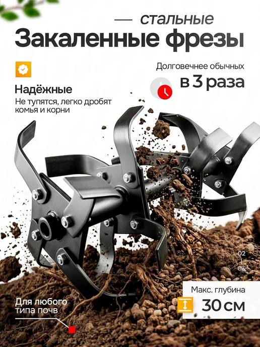 HUTER Мотокультиватор бензиновый GMC-850 6,5 л.с, 6,5 л, фото 3