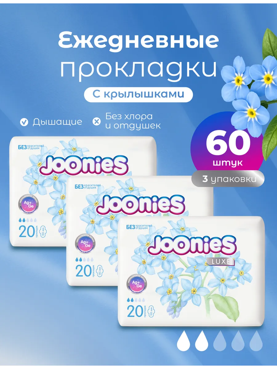 Прокладки одноразовые ежедневные, 20 шт.*3