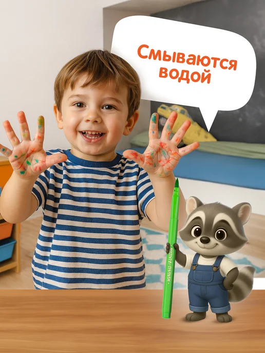 Мульти-Пульти! Фломастеры-кисточки 12 цветов, 12 цв., фото 5
