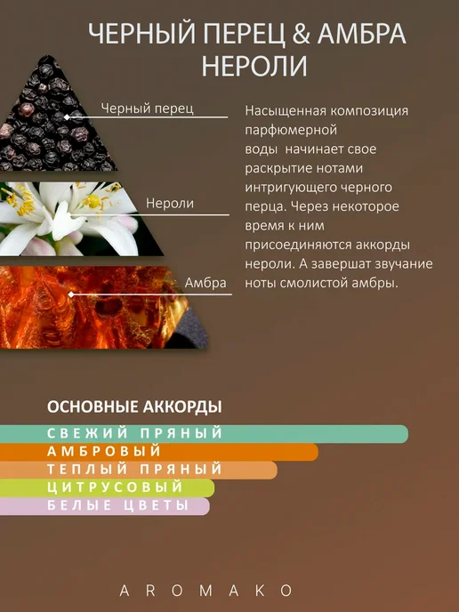 AromaKo Parfume Духи по мотивам Черная Орхидея, Черный перец и Амбра набор, черный, фото 3