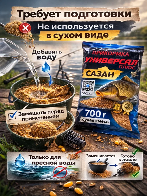 Family Joys Home Прикормка для рыбалки, на сазана Универсал Плюс 700 г, 700 г, фото 2