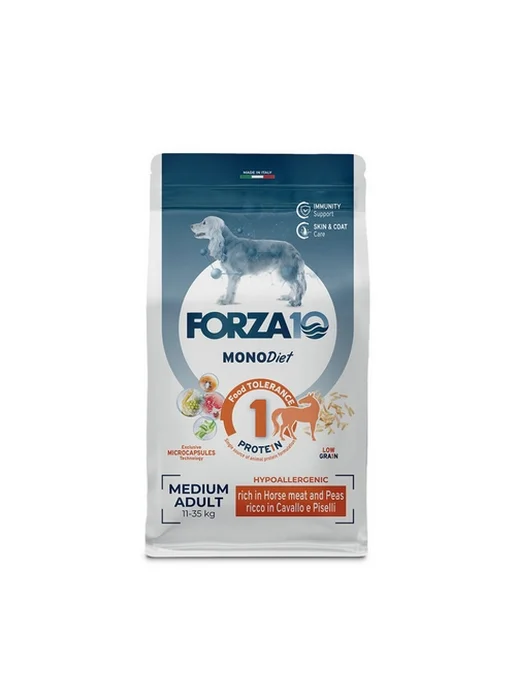 Сухой корм Forza10 Низкозерновой Конина для собак, средние, 12 кг