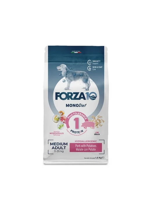 Сухой корм Forza10 Низкозерновой Картофель для собак, свинина, 1,5 кг