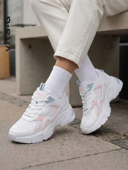Vita-g Кроссовки белые спортивные сетчатые, белый, фото 7