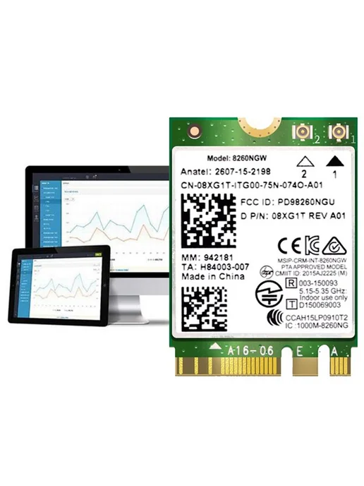 WiFi-карта 8260NGW 2.4 5 ГГц, 867 Мбит с, Bluetooth 4.2, M.2, вариант, фото 2