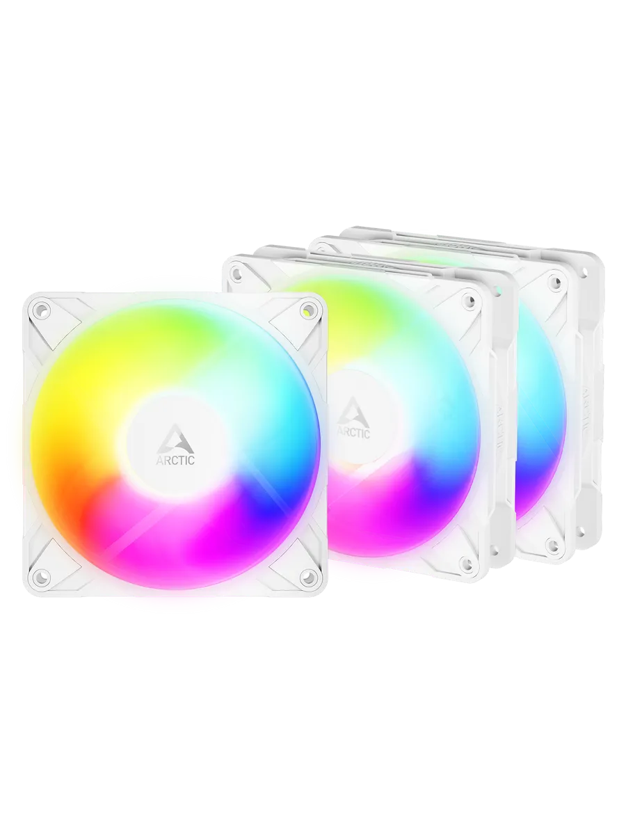 Реверсивный вентилятор для ПК P12 Pro Reverse ARGB White 3шт