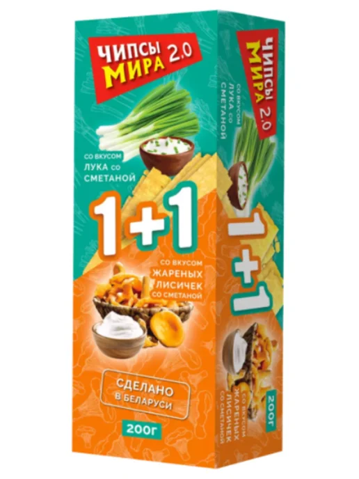 ТМ Мира Чипсы МИРА 2.0 со вкусом лука и жареных лисичек со сметаной, 4 шт, фото 2
