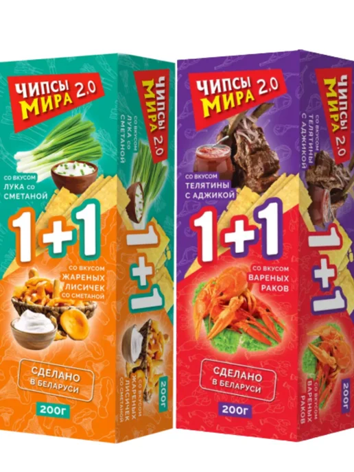 ТМ Мира Чипсы МИРА 2.0 со вкусом лука и жареных лисичек со сметаной, 4 шт, фото 3