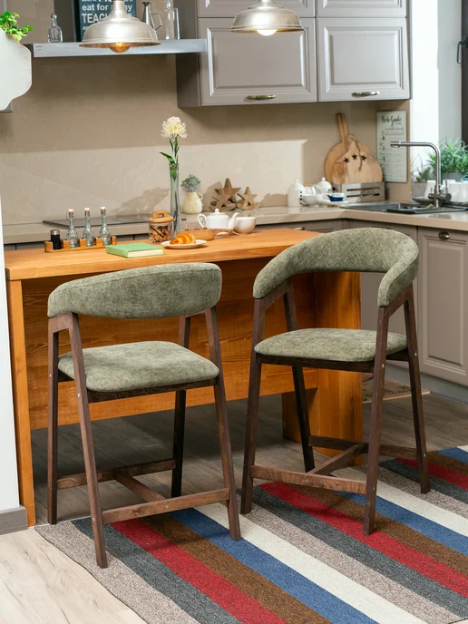 Furnica Home Полубарный стул мягкий со спинкой для кухни барной стойки, серый, фото 5
