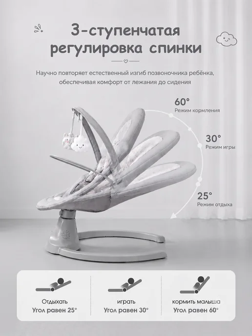 CINLAN Шезлонг для новорожденных и электрические качели, вариант, фото 4