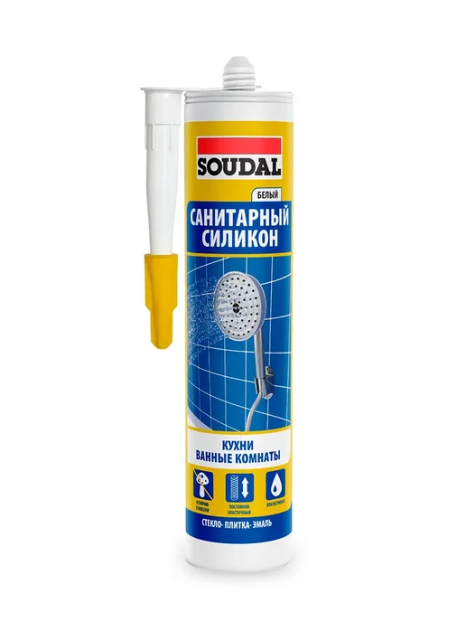 Soudal Герметик Соудал санитарный силиконовый белый, белый