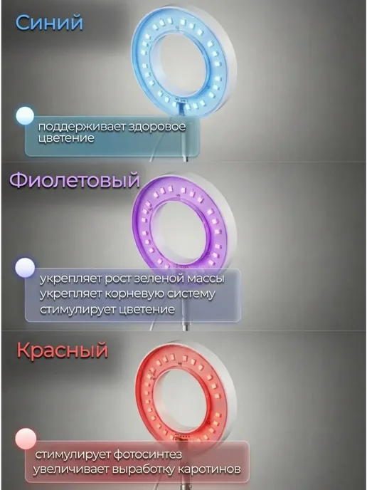 Фитолампа для растений полного спектра, на телескопической ножке, фото 2