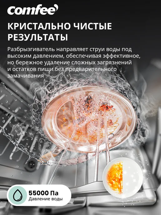 Comfee Встраиваемая посудомоечная машина CDWI605I, 60 см, Wi-Fi, вариант, фото 4