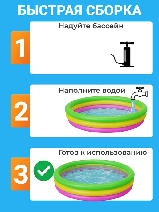 Intex Бассейн детский надувной круглый с навесом, красный, фото 4