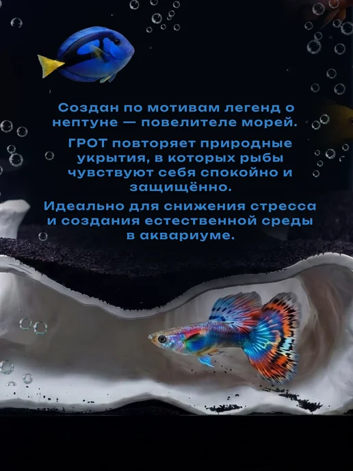 АкваФорма Грот для аквариума маленький, домик укрытие для рыбок, белый, фото 2