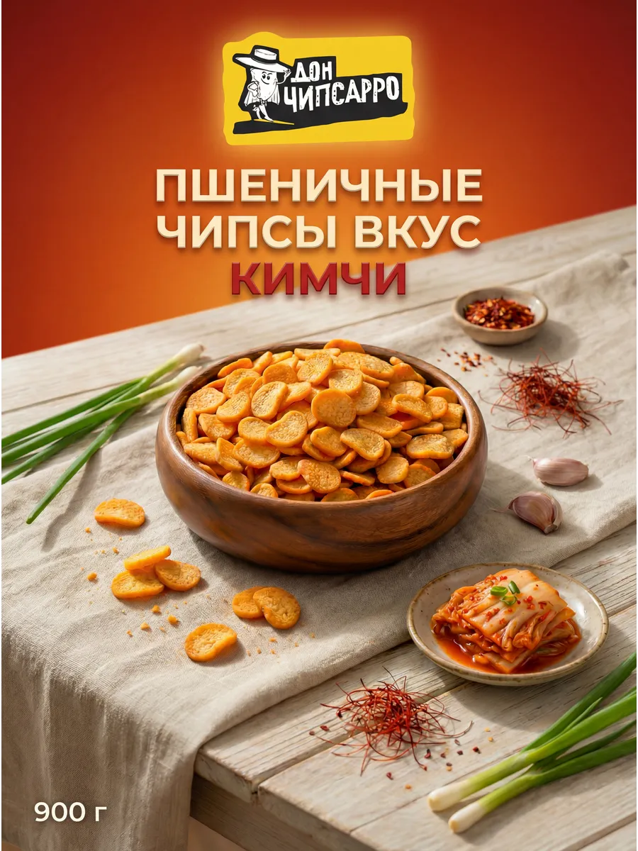 Хлебные Чипсы пшеничные Дон Чипсарро 900 г Кимчи