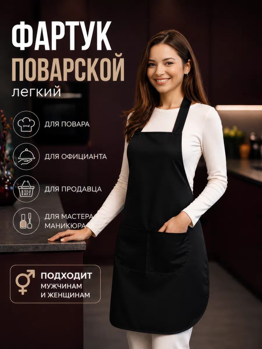 Легкий поварской фартук.