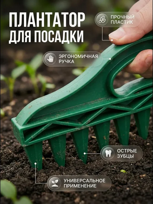 Лункообразователь Плантатор для посадки растений, зеленый
