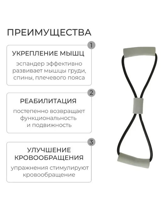 ProMarket2 Эспандер восьмёрка для фитнеса, черный, фото 3