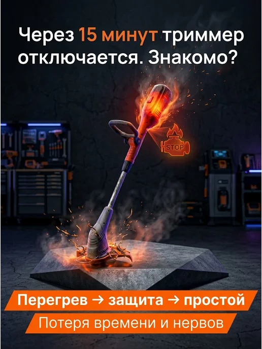 Триммер электрический для травы от сети мощный GET-LS45 Grey — фото 2