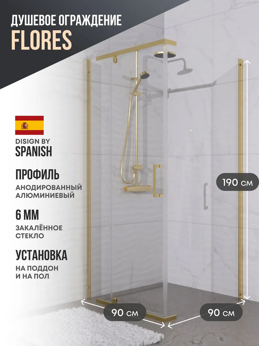 Душевое ограждение Belgranio Flores 900*900