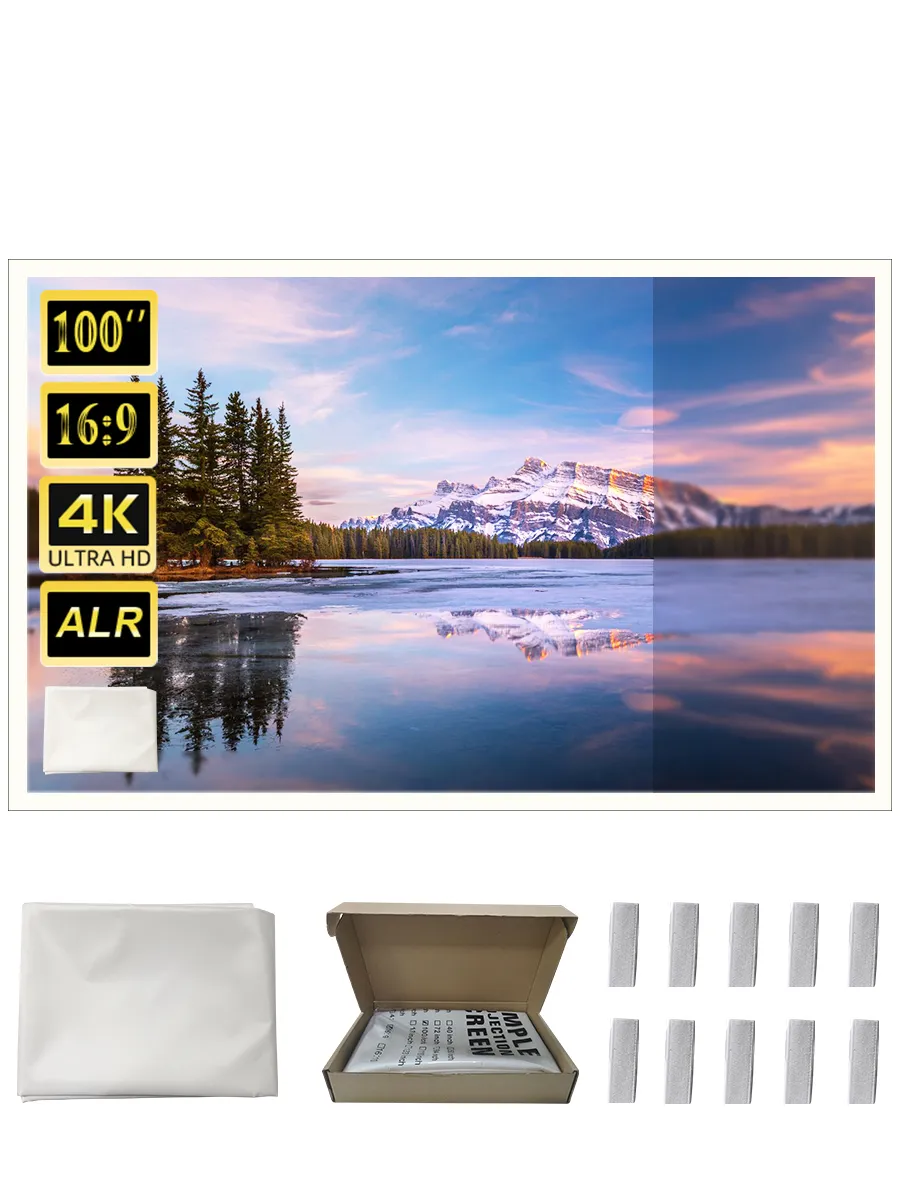 100" Белый ALR Антибликовый Экран для Проектора