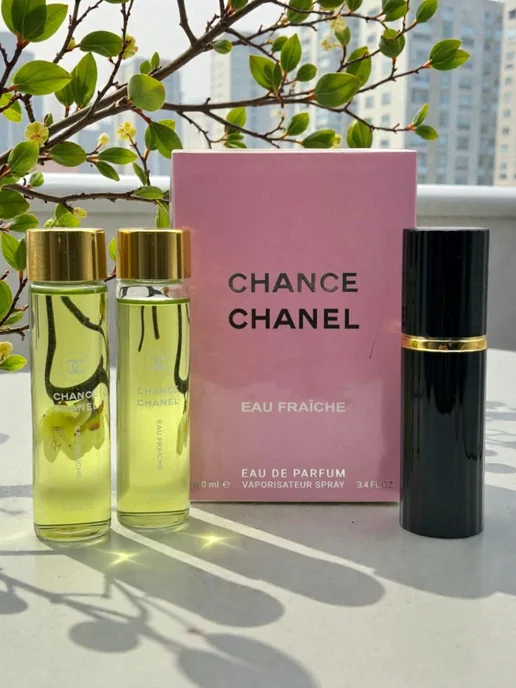 набор духов Атомайзер и 2 флакона Chance Eau Fraiche Chanel 100 мл, 100 мл