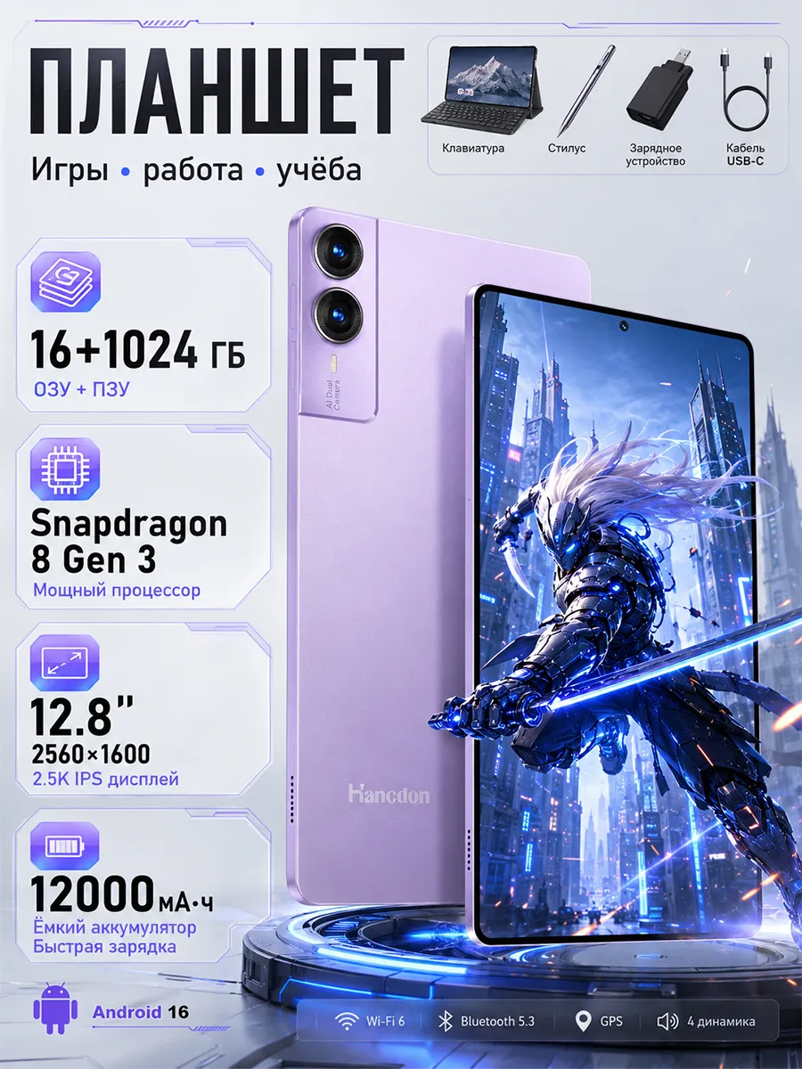 Новый игровой планшет Galaxy S13 с диагональю экрана 12,8