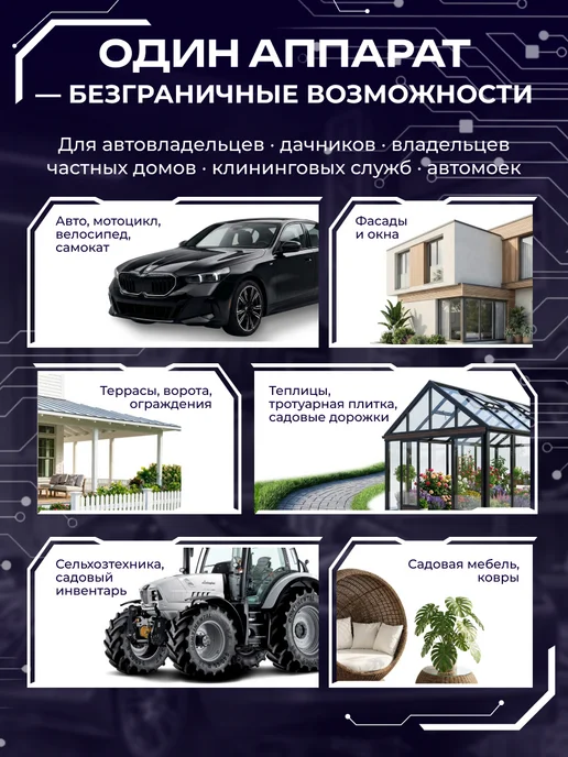 DESOON Мойка высокого давления 195 бар 2400Вт с катушкой для шланга, 2400 Вт, фото 8