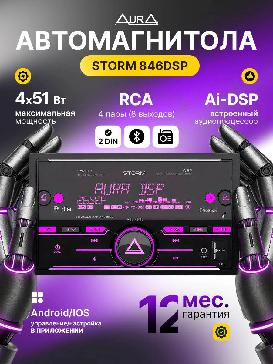 Магнитола для автомобиля STORM-846DSP процессорная 2DIN
