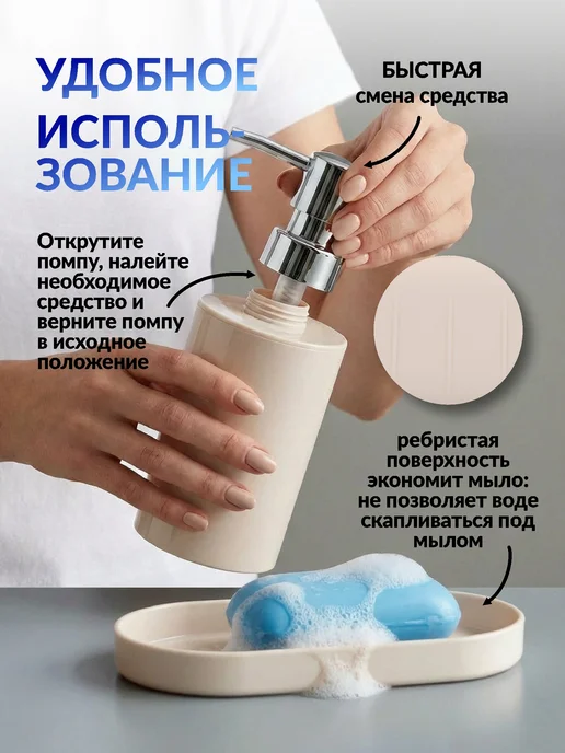 SWENSA Набор аксессуаров для ванной черный, бежевый, фото 6