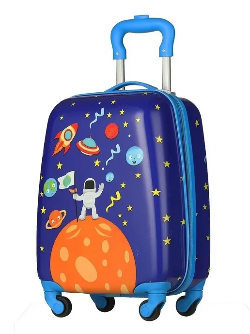 Magio Чемодан детский Космос 2 книги в подарок арт.431, синий, фото 4