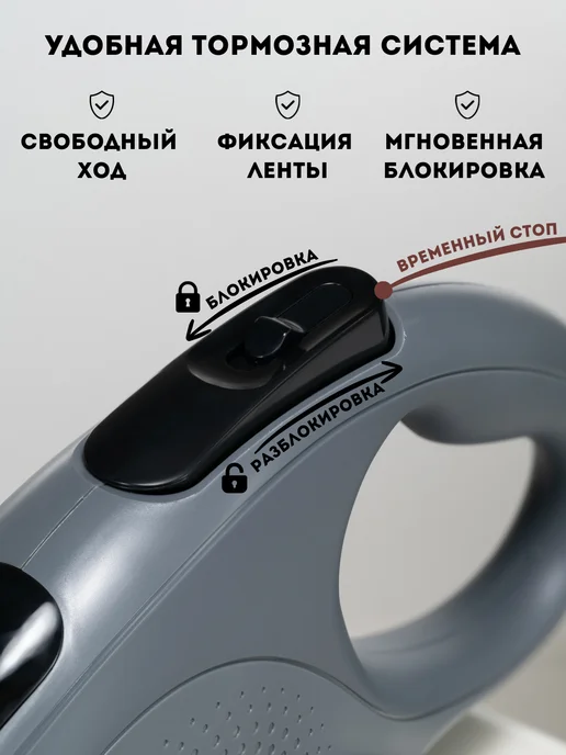 KostaMarket Поводок рулетка для собак мелких, средних пород 5 метров, 5 м, фото 7