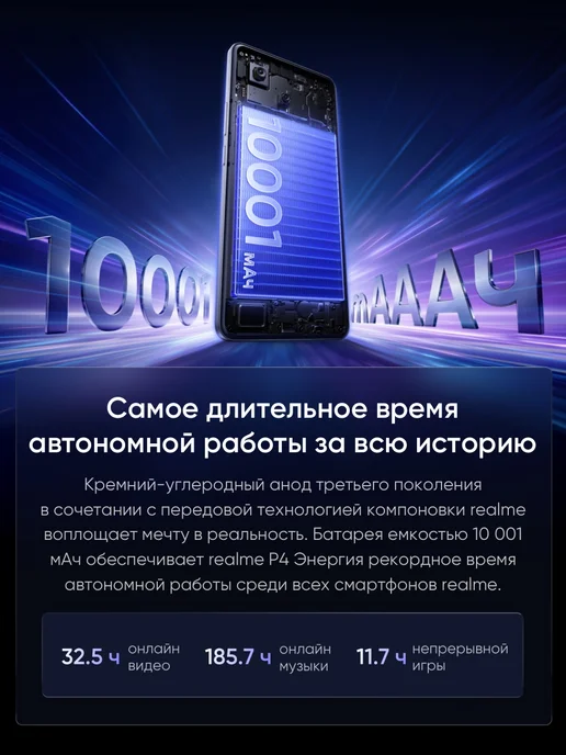 Смартфон realme Rmx5107 12/256 ГБ, серебристый, фото 3